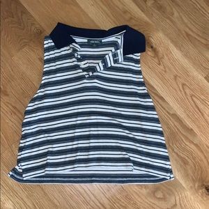 Cropped collared tank top